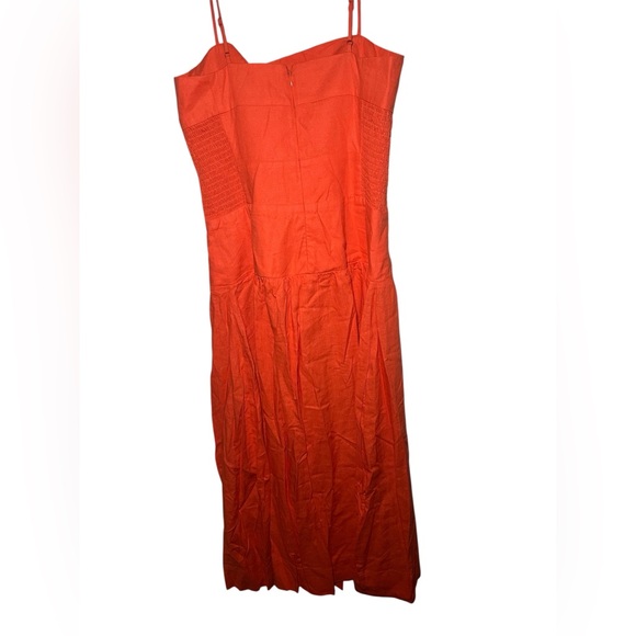 FARM Rio Orange Pleated Strapless Sundress - Picture 4 of 5